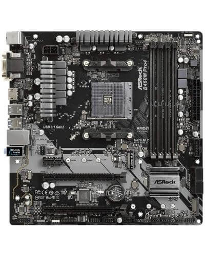 ASRock B450M PRO4 Micro ATX Motherboard